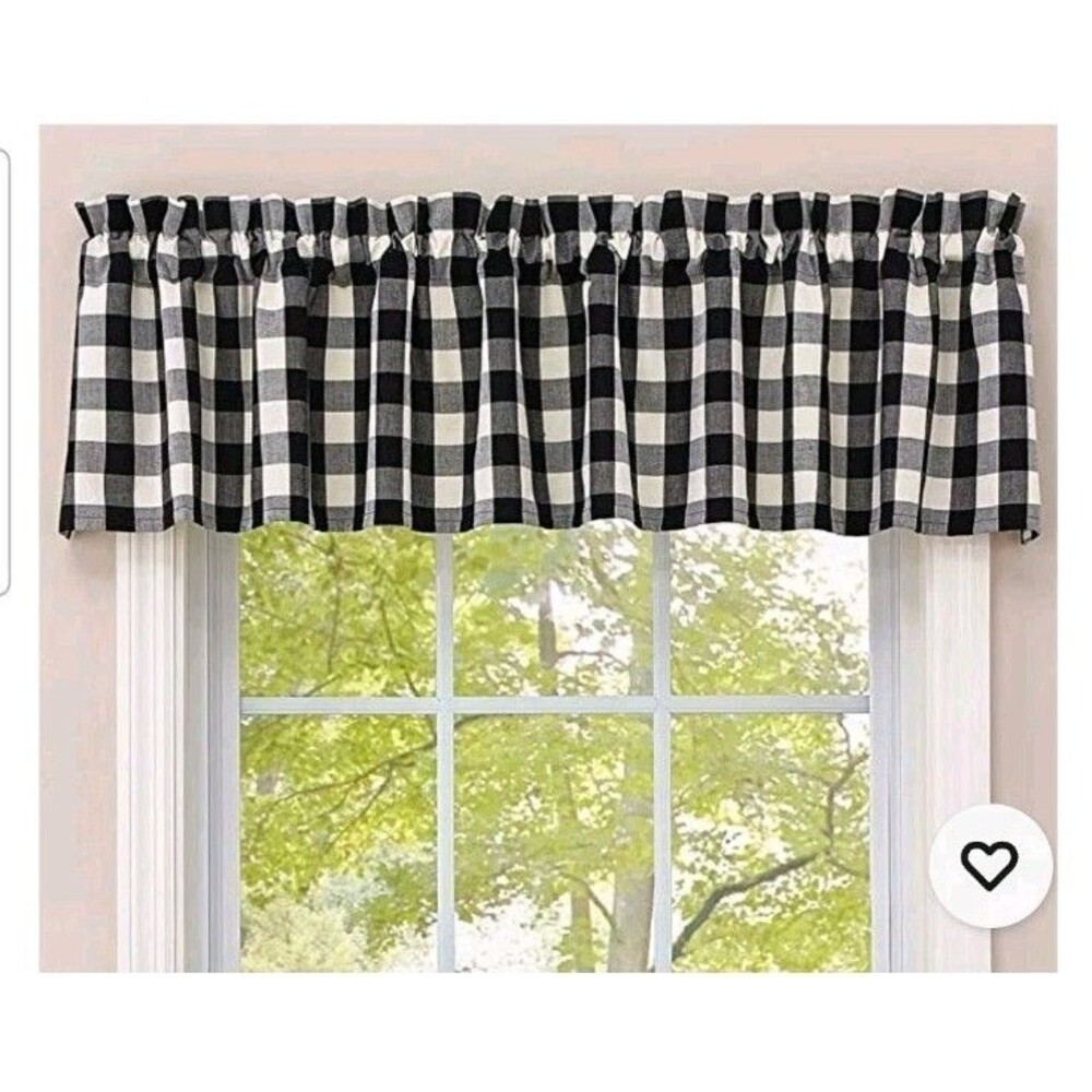 Park Design Buffalo Check Checkerboard Star Lined Valance 72x14 NEW